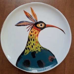 6" Round Stoneware Animal Plate By Creative Co-Op Inc ☆Has 1 Small Chip☆
